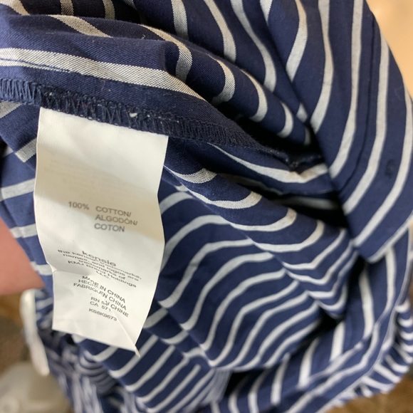 NWT Kensie | Navy Striped Oxford Of the Shoulder - Picture 6 of 7